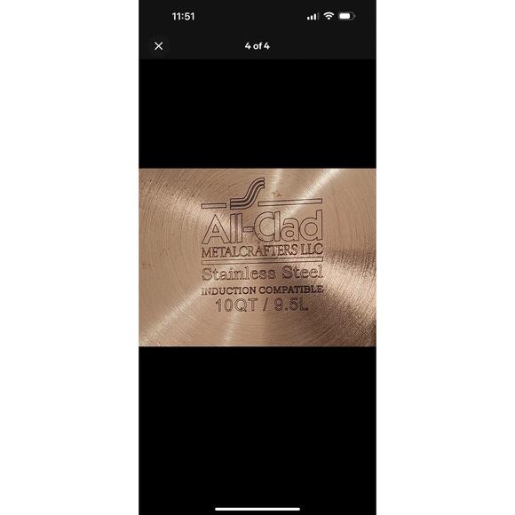 All Clad Stainless-Steel Oval 10 Qt Roaster Pan W/trivet & LID 18/10 Tri Ply - Picture 7 of 7